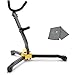 Lumintrail Hercules Alto Saxophone Stand w/ Carrying Bag, DS530BB, Folding Alto/Tenor Saxophone Stand w/ Adjustable Backrest, & a Cleaning Cloth