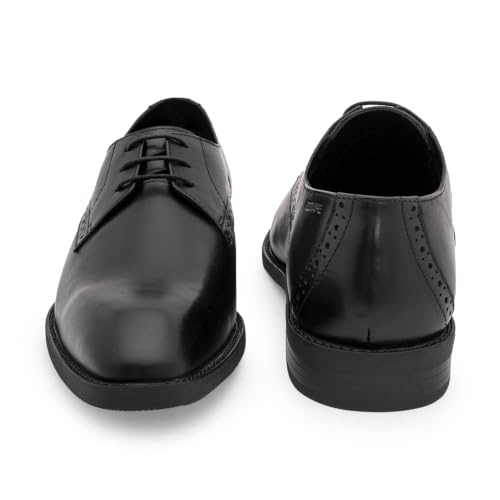 Image of Red Tape Men's Formal Shoes Black Leather Round Toe Lace-Up