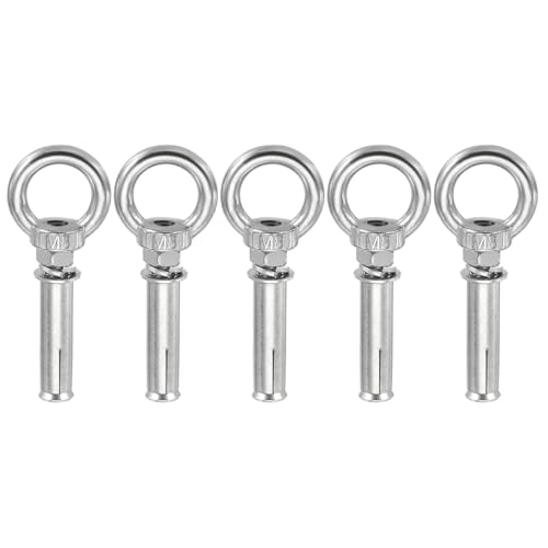 QUARKZMAN Tornillo De Ojo De Expansión Para Concreto M8x60mm Acero Inoxidable 304 Tornillos De Elevación Con Anillo Para Paredes De Concreto Ladrillo Y Mampostería Paquete De 5