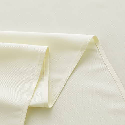 Image of FOLINS&HOME Cream Rectangle Tablecloth 60 x 102 Inch Waterproof Table Cloth | Wrinkle Free Polyester Table Cloths, Spillproof Heavy Duty and Washable Table Cover for Party, Banquet - Rectangular /Oblong