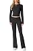 IWOLLENCE Hausanzug Damen Jogginganzug Set Lounge Set 2 Teiler Sportanzug Damen Y2K Outfit Homewear mit Crop Top und Schlaghosen (Schwarz, S)