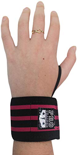 Munhequeira Simples Crossfit Musculação Lesões Elástica Pulso (PRETO COM VERMELHO)