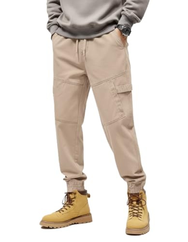 Image of Leriya Fashion Men's Cargo Pants | 4 Pocket Cotton Cargo Joggers for Men | Loose Fit Stylish Pant with Pockets | Casual Baggy Trousers & Streetwear Lower