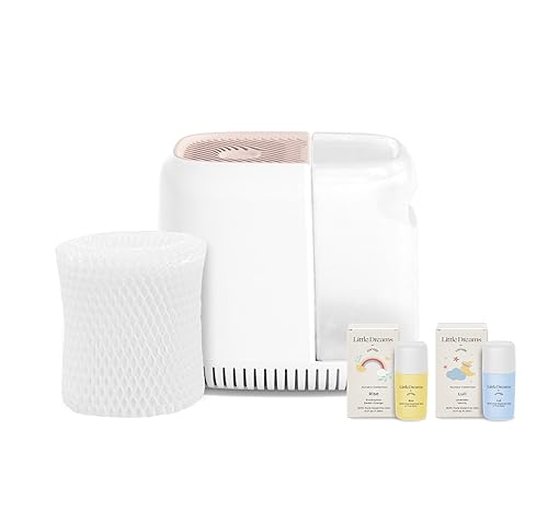 Image of Canopy Nursery Humidifier, Pink Nursery Humidifier, 36 HR Run Time, 2.5L Capacity Tank - Produces Clean, Filter Moisture to Hydrate Baby Nursery. Includes Two Aromas Power Cord & Adapter