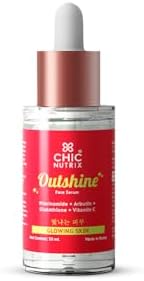 Chicnutrix Outshine โ Korean Brightening Face Serum | Made in Korea | 5 Powerful Actives - Niacinamide, Glutathione, Vitamin C | For Pigmentation, Dark Spots & Acne Marks | For All Skin Types