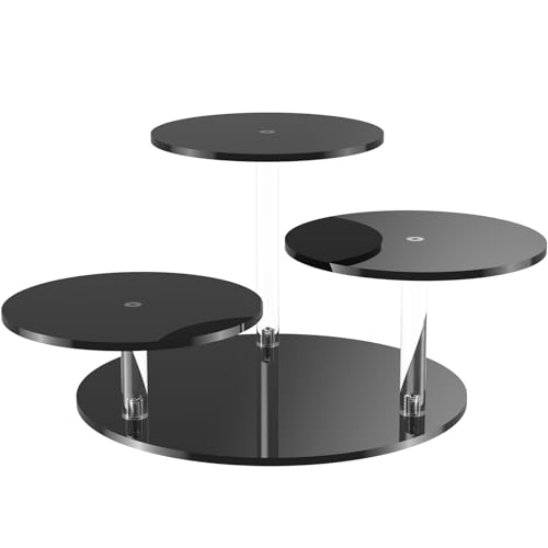 NiHome 3-Tier Acrylic Stand Risers for LEGO Botanical, Figurine Shelf Black - image 1