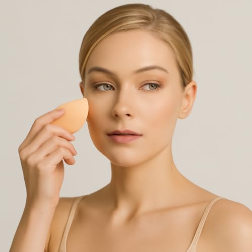 Image of ANNA's Premium 17 Pcs with Gift Box 13 Pcs Makeup Brush Set with 4 Blender Sponge Professional Face & Eye Cosmetic Brushes for Foundation, Blending, Contouring, Eyeshadow - Soft Bristles Brown Handle