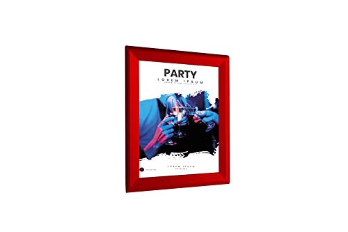 Bnv Aluminum Front Load Snap Poster/Picture Certificate Frame, Red, 8.5X11 Inches, 1.25'' Profile, Wall Mounting, Portrait And Landscape Mode, Easy Installation, Anti-Glare, Pvc Cover, Lightweight #TOP2