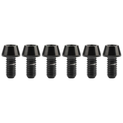 Image of Titanium Ti DIN912 M4 8 12 15 20mm Tapered Head Hex Bolts Bicycle Screws Pack of 6 (Black, M4x10mm)