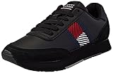 Tenis Tommy Hilfiger Bandera Esencial de Cuero, Zapatillas Hombre, Black, 42 EU