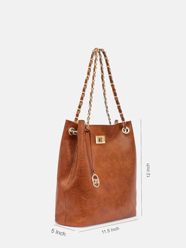 Image of Bagsy Malone Bucket Shaped Tote Bag -Set of 2 | Handcrafted Side Tote Bag for Office and College (Croco Maroon)