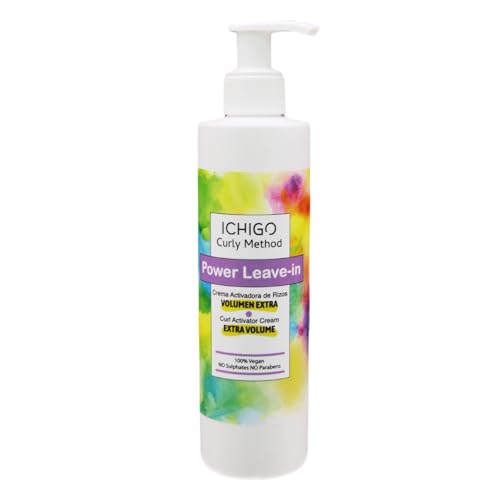 ICHIGO CURLY UP POWER LEAVE-IN. Activador de rizos y volumen. Método Curly. Multiplica tu volumen y define sin cast. Hidrata y nutre. Con aceites esenciales. 100% vegano.