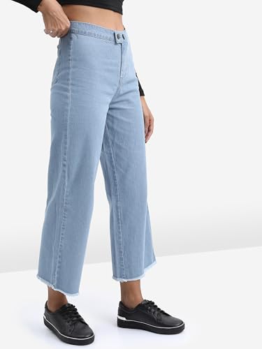 Image of Tokyo Talkies Women's Flared Cropped Jeans| Mid-Rise| Jeans Pant