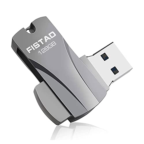 FT USB Stick 128GB USB 3.0 USB Flash Drive 128GB Metal Flash Drive Waterproof Pen Drive Portable USB Stick 128GB for School Office Car PC Laptop (Black)