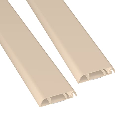D- Line - Kabelkanal von D-Line, Fernsehkabel-Organiser, lackier- und überstreichbar, selbstklebend, einteiliges Design mit Scharnieren, 2 Stücke à 60 mm (B) x 15 mm (H) x 400 mm (L) – Magnolien