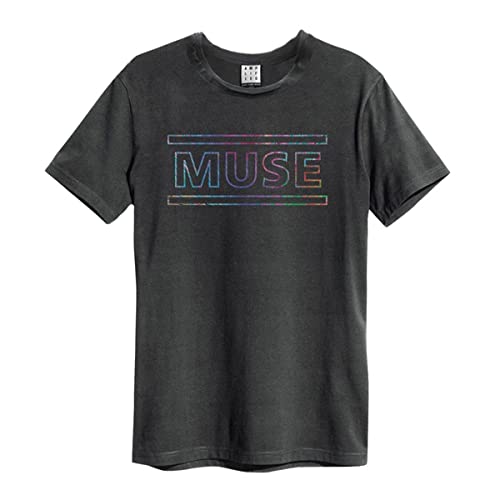 T-Shirt Unisexe Arc-en-Ciel Logo Amplified Muse en Coton Doux Taille S