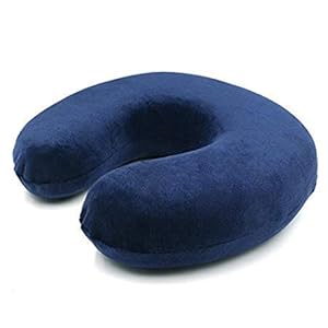 Orthowala ™ Memory Foam U Shaped Pillow Soft Comfort Neck Support Car Home Nursing Cushion (BLUE)