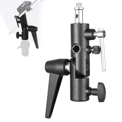 Soporte tipo H para flash y trípode con tornillos de 1/4 y 3/8 2