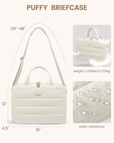LOVEVOOK Laptop Bag For Women, 17.3 Inch Puffer Laptop Briefcase, Lightweight Work Bussiness Messenger Bag, Large Computer Shoulder Bag, Office, Travel, College, Teacher2