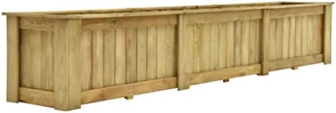 Homiuse Arriate de Madera de Pino Impregnada 291x50x50 cm - Huerto Urbano Exterior, Jardinera, Raised Bed, Jardineras Grandes, Maceteros Grandes