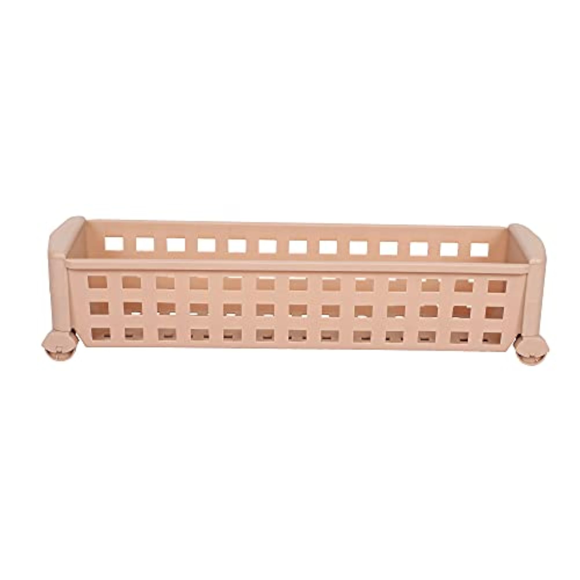 Slim Storage Rack with Wheels, 1 Layer - Beige