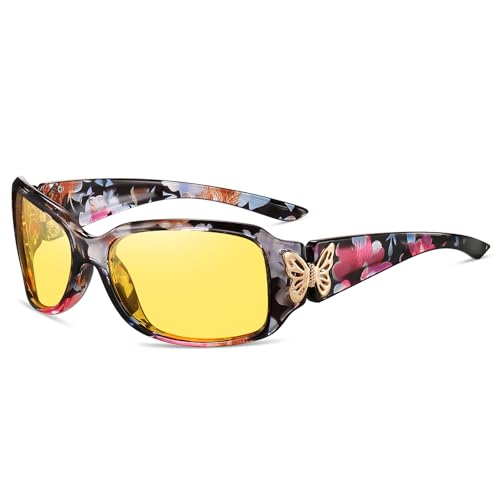 Image of HAOLOTA Night Vision Glasses for Driving Anti Glare, Polarized Nighttime Safety Glasses for Women Men UV400 Protection