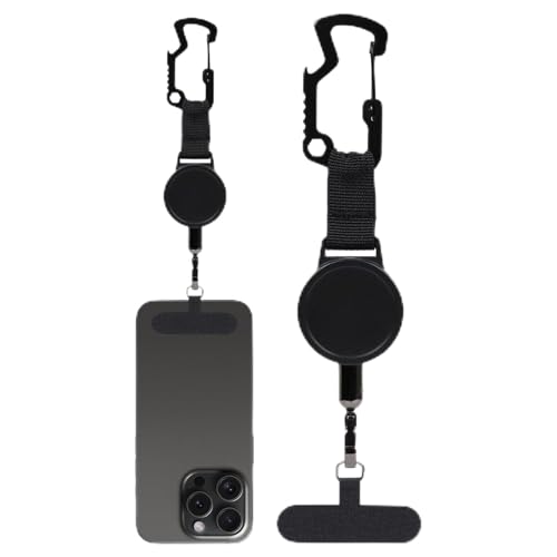 Hjatirace Fermaglio per Telefono,2 Pezzi Antifurto con Clip per Cintura,Cordino Antifurto per Cellulare - Per Escursionismo Outdoor Spostamenti Quotidiani Viaggi e Campeggio