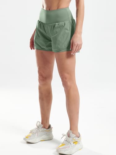 Image of CADMUS 2 in 1 Women's Spandex Athletic Shorts Gym Yoga Shorts Pockets