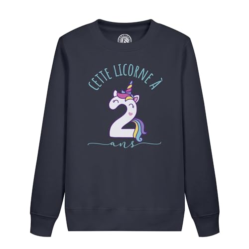 Sweatshirt enfant licorne 2 ans coloré et résistant pour célébration d'anniversaire