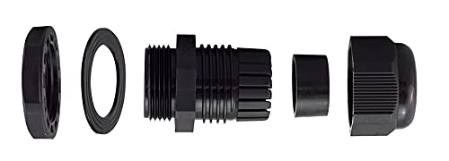 RS PRO Metric Thread Kabelverschraubung, M40 Nylon 6.6 Schwarz 20 mm/ 28 mm, IP68, Packung a 5 Stück