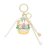 Madison Tyler Easter Keychains for Women | Easter Eggs Basket Bag Charms for Handbags | Gold Plated Cute Purse Charms for Backpack Bag Trendy