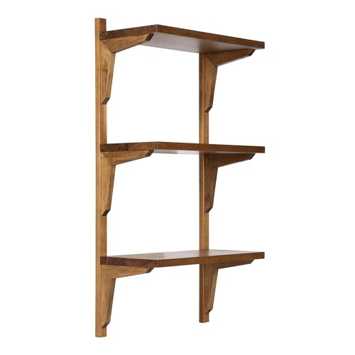 Kate and Laurel Meridien Modern Three-Tier Wooden Shelves, 18 x