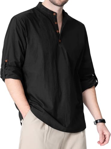 Image of Zombom Cotton Polyester Blend Solid Casual Regular Fit Mandarin /Chinese Collor Short Kurta Shirt for Men