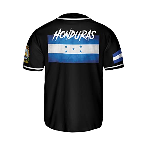 MonkeyVan Camiseta de Béisbol Personalizada con Bandera de Honduras, Camisa Honduras Hombres Jersey de Béisbol 16, Small-5X-Large miniatura 3