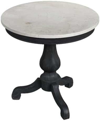 Butler Specialty Company Danielle Marble 24" Pedestal Side Table - Black