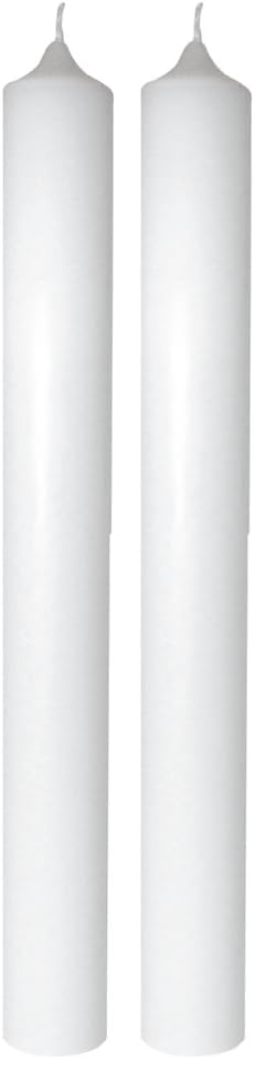 Rayher 31435000 Vela larga blanca personalizable, Cirio para bautizos, comuniones y bodas (Paquete de 2)
