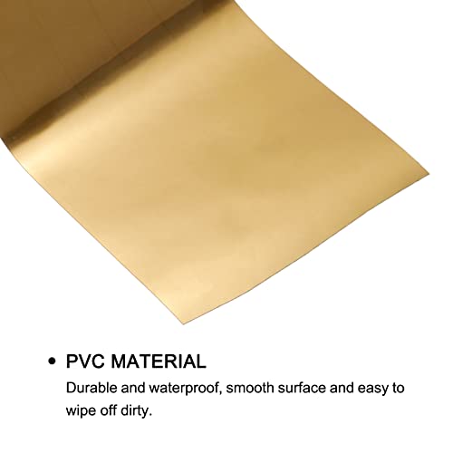Image of uxcell Waterproof Peel and Stick Decorative Tape Self Adhesive 3.94 inch W x 16.4'L PVC Removable Tape for Wall Edge Glossy Gold Tone (Thickened Style)