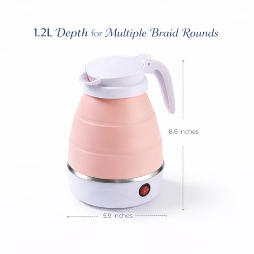 Tetera eléctrica plegable de silicona 1.2L color rosa miniatura 2