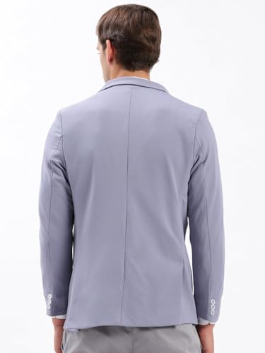 Image of SHOWOFFFF Men Solid Single Breasted Casual Blazer | Notched Lapel Full Sleeves Cotton Blazer for Mens | Slim Fit Regular Length Blazer for Men's