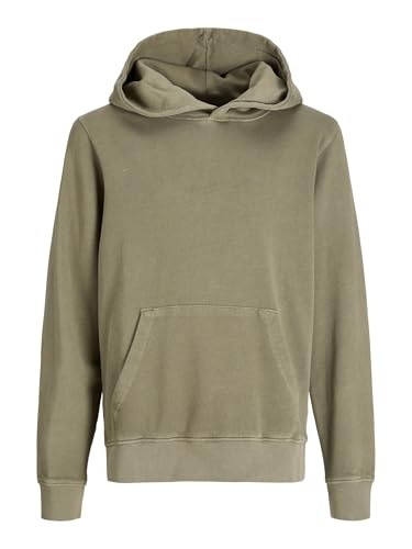 JACK & JONES Boy Hoodie Plain Hoodie Junior, Silver Sage, 152