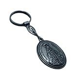 Chaveiro Nossa Senhora Aparecida Rogai por Nós Metal Prata Velha