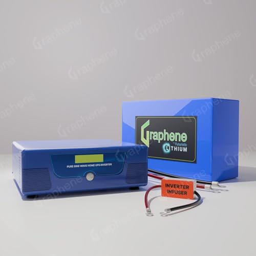 Image of GRAPHENE 12 Volt 200AH Lithium Battery & 900 VA Pure Sine Wave Lithium Inverter, Back up More Than 300AH Lead Acid Battery, Life Expectancy 15-20 Years, Fast Charging, 5 Years Warranty