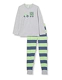 Sanetta Jungen Schlafanzug lang grau Pyjamaset, hellgrau Melange, 140