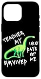 maglietta my teacher survived 100 days of me 100 days of school custodia per iphone 16 pro max