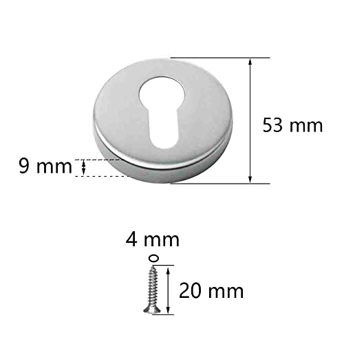 Csirnto Schlüsselloch Abdeckung 4 Stücke Schlüsselrosette Rosette Edelstahl Schlüsselloch Abdeckungen Rund-Rosette Zylinderrosette Keyhole Cover Türschloss Striker Cover mit 8 Schrauben