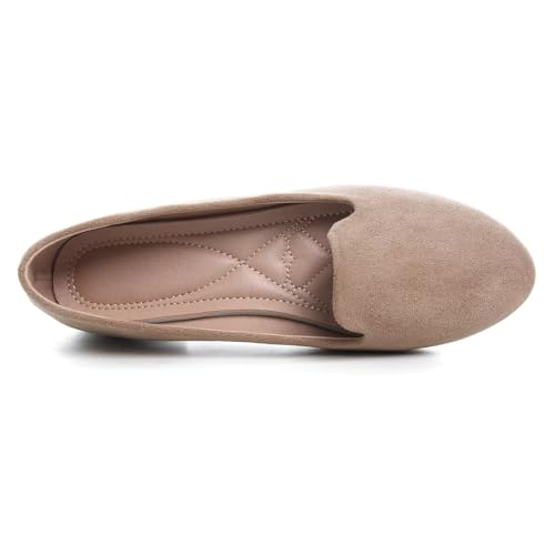 Image of Dear Time Women's Casual Loafers Flats Comfortable Round Toe Dress Shoes Slip On Ballet Flats for Women Work Office Shoes