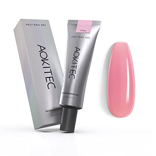 60ml Color Rosa Gel para Uñas Poli Extension Esmaltes UV Pintauñas Gel de Uñas Decoración de Salón y DIY para Principiantes, Profesionales y Amantes del Arte de Uñas Cover