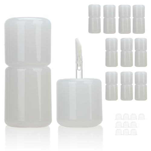 COSIDEA 10pcs 3.5ml 0.12oz Empty Round Chunky lip gloss tubes with clear wand Cute lipgloss bottles for DIY