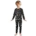 ODAWA Sun and Moon Black 5T Footless Fall Clothes Tee and Pant 2-piece Pj Set