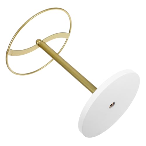 OUNONA Space-saving Metal Eyeglass Stand Rotating Sunglasses Organizer Wooden Base Glasses Holder for Bedroom